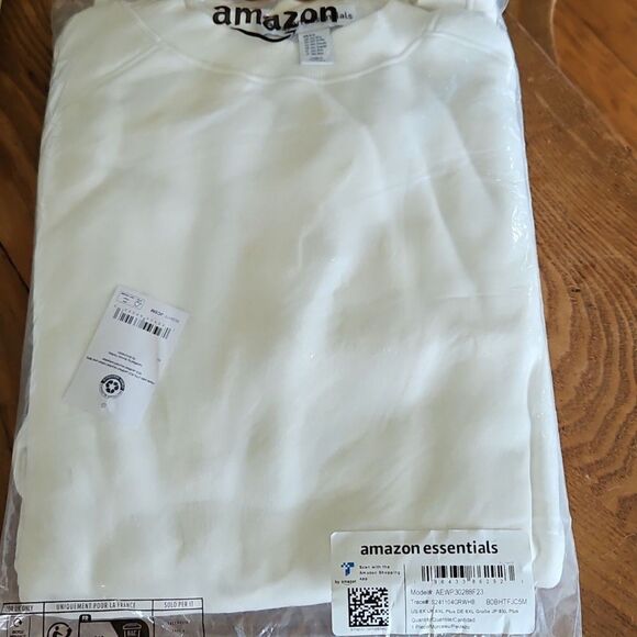 Amazon Essentials 6X Sweatshirt Women’s Plus Size Cream White NWT 6XL - Picture 5 of 5